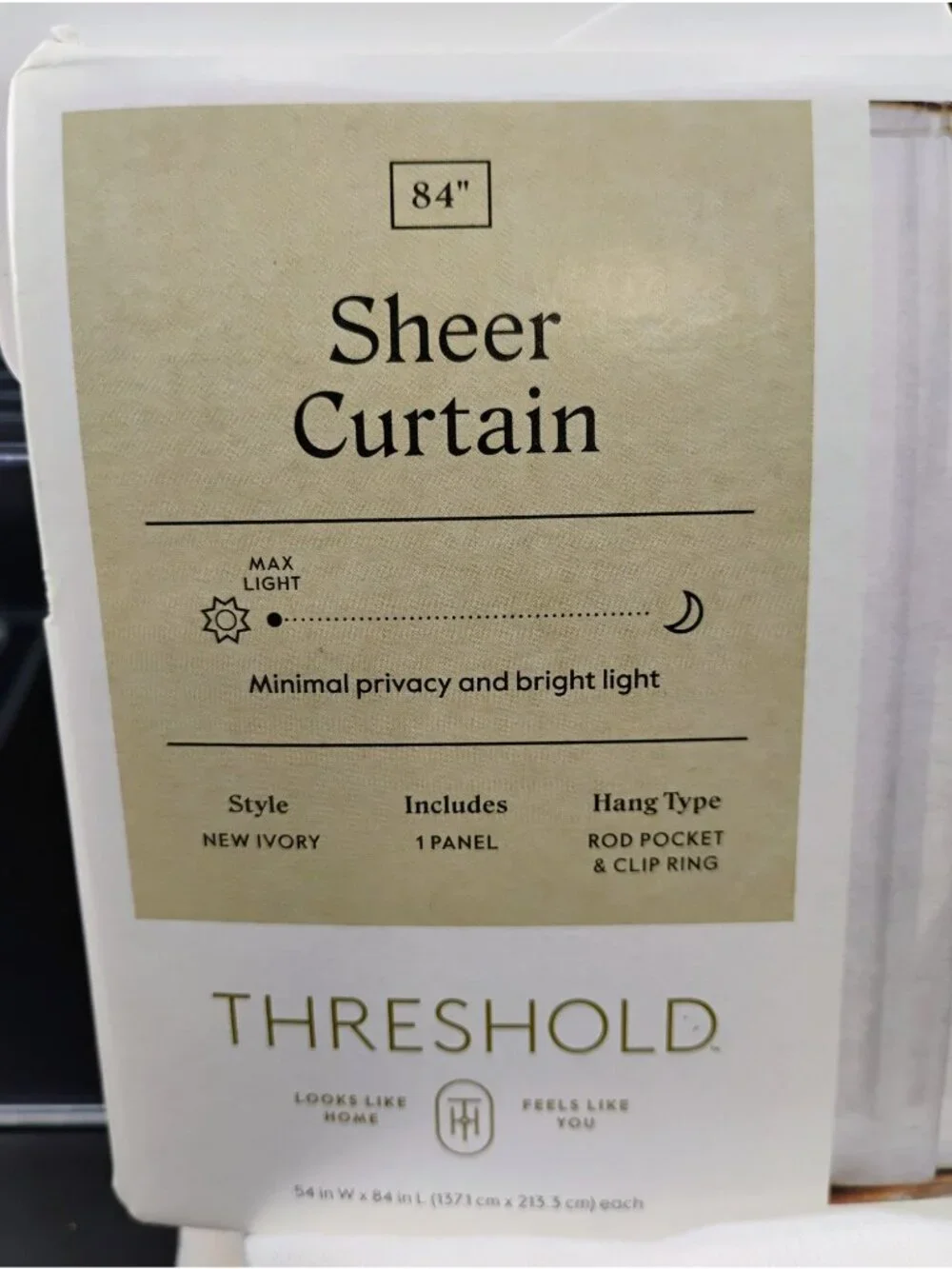 Threshold Sheer Curtain Panel 84